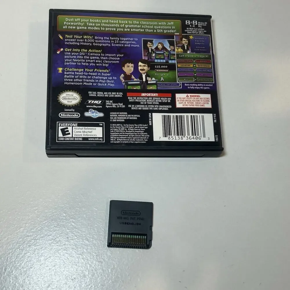 Are You Smarter Than a 5th Grader Back to School (Nintendo DS, 2010)
